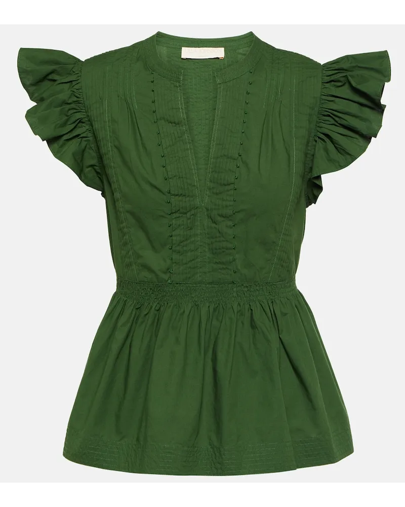 Ulla Johnson Top Luise in popeline di cotone Verde
