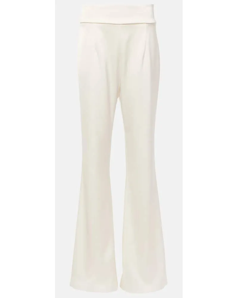 GALVAN Bridal - Pantaloni flared Sculpted Bianco