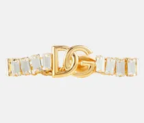 Dolce & Gabbana Bracciale DG con cristalli Oro
