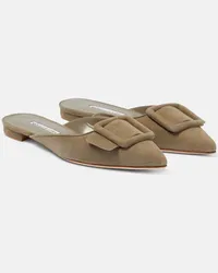 Manolo Blahnik Mules Maysale in suede Marrone