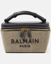 Balmain Borsa a spalla B-Army in canvas e pelle Verde