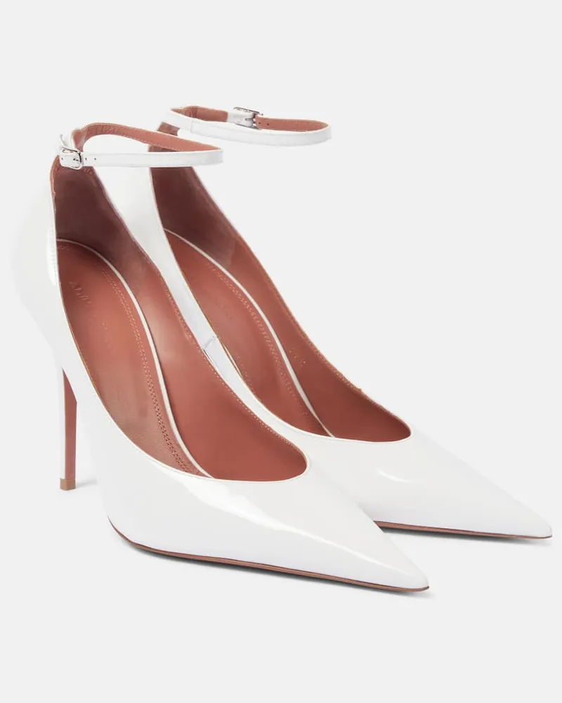 Amina Muaddi Pumps Anok 105 in vernice Bianco
