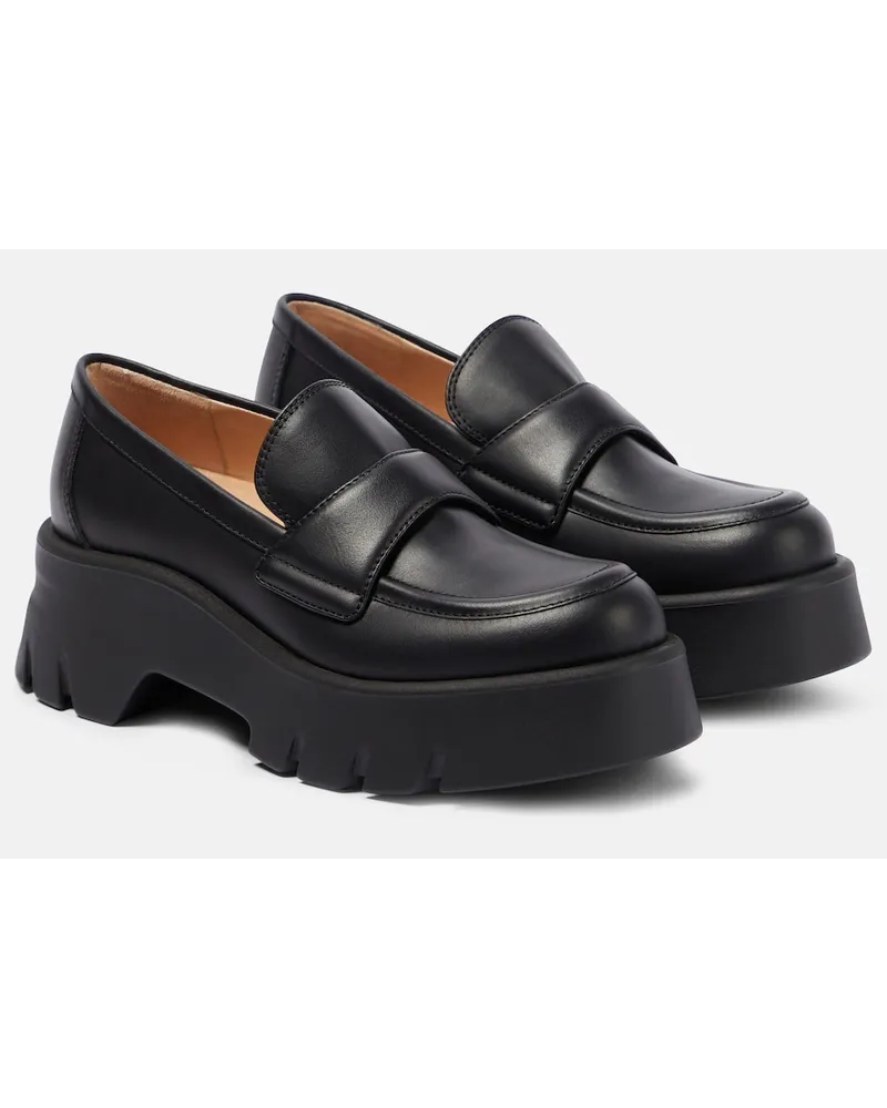 Gianvito Rossi Mocassini Farren in pelle con platform Nero