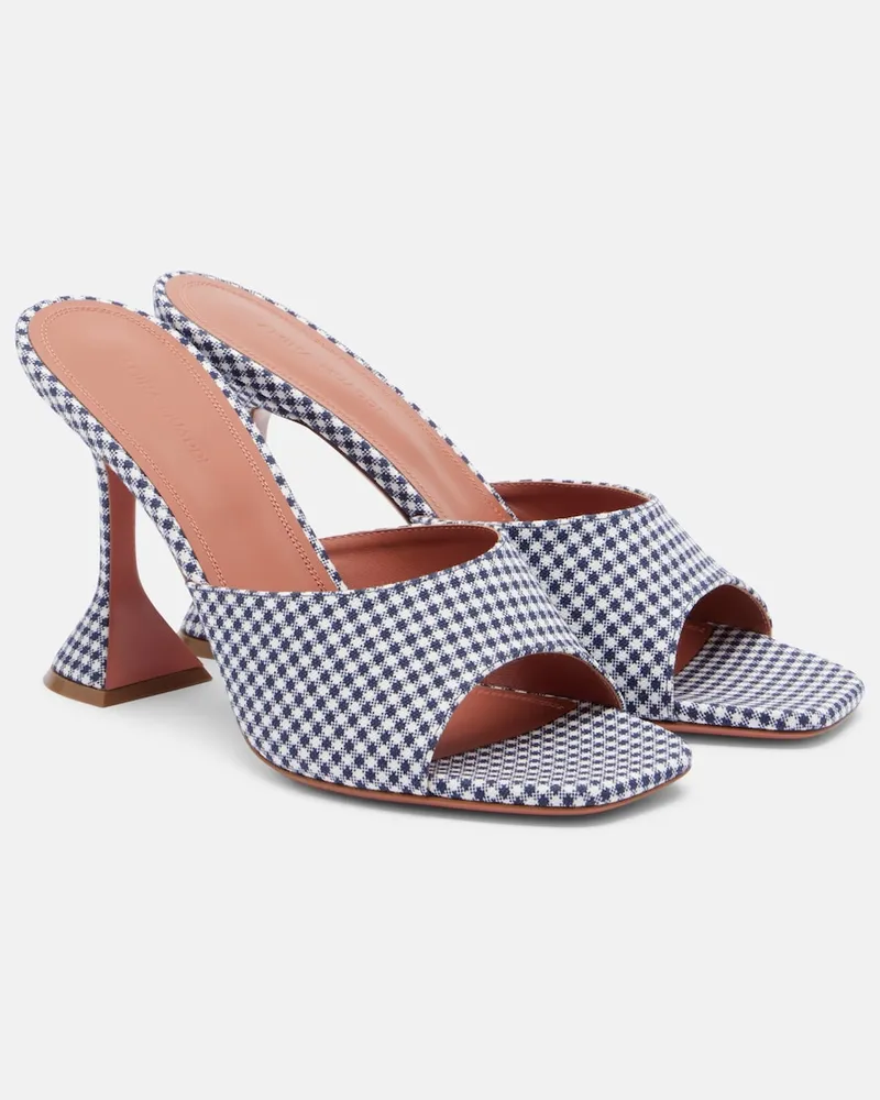 Amina Muaddi Mules Lupita a quadri Blu