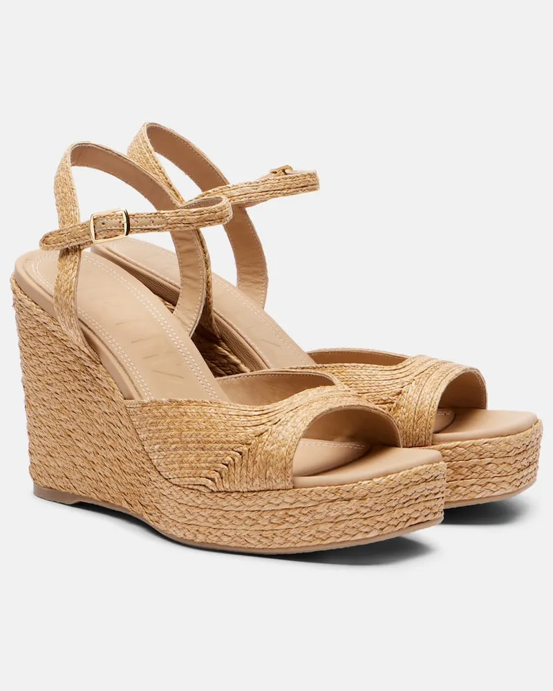 SOULIERS MARTINEZ Espadrillas Summer in rafia con zeppa Beige