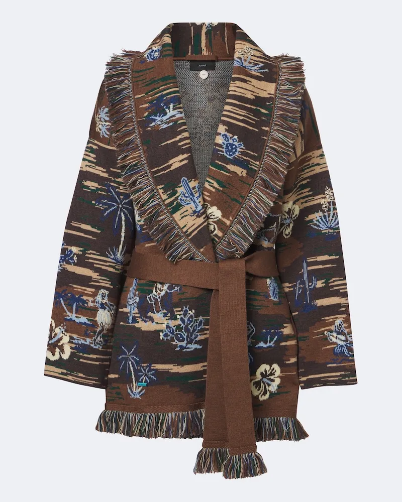 Alanui Cardigan Texhawaii Rountrip in misto lana Marrone