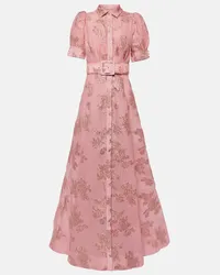 Rebecca Vallance Abito lungo Anette in jacquard Rosa