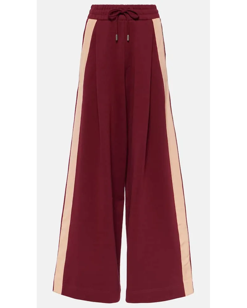 Dries van Noten Pantaloni sportivi in jersey di cotone Rosso