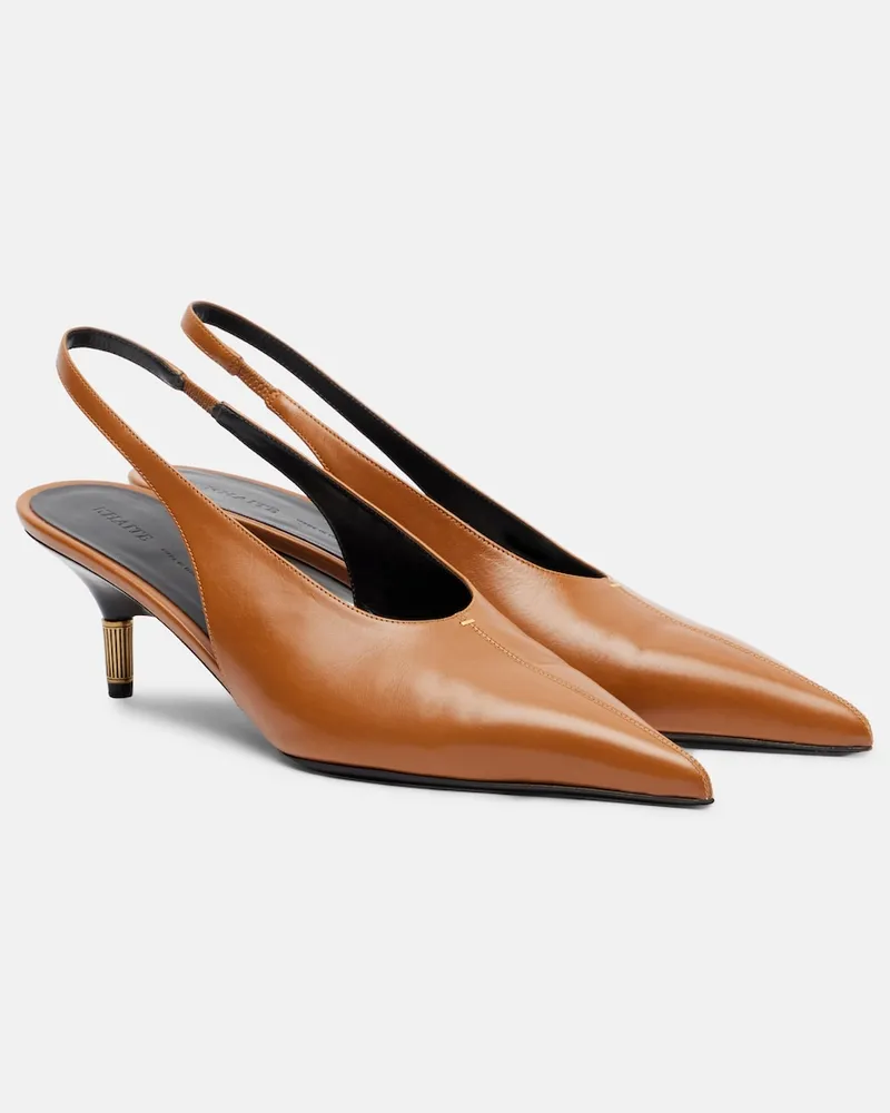 KHAITE Pumps slingback Bella 55 in pelle Marrone