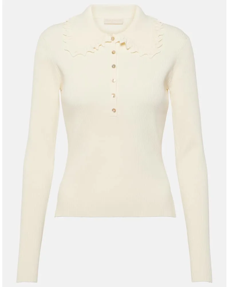 Ulla Johnson Polo Liese in maglia a coste Bianco