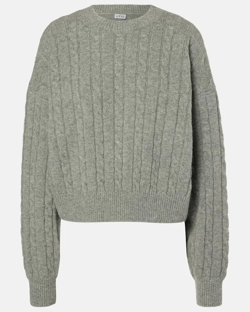 Loewe Pullover in lana a trecce Grigio