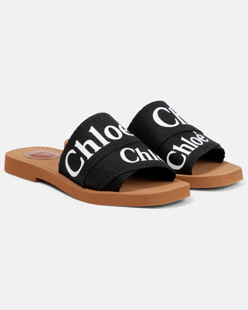 Chloé ChloÃ© Sandali Woody in canvas Nero