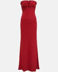 Roland Mouret Abito lungo in cady senza spalline Rosso