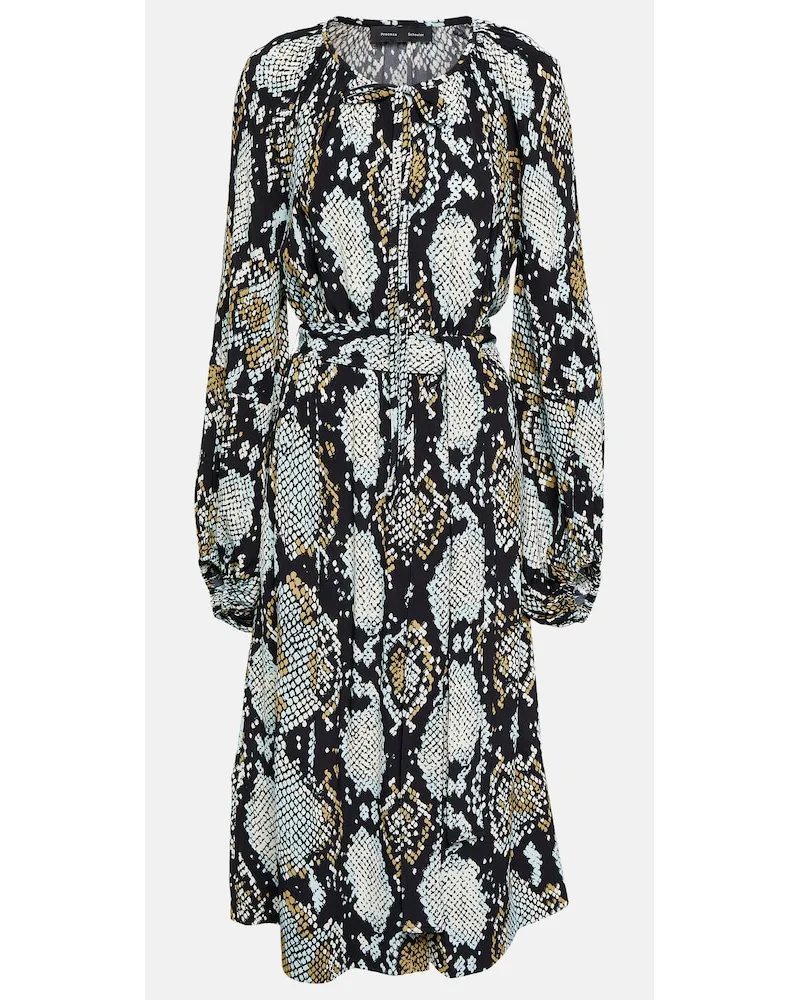 Proenza Schouler Abito midi in jersey con stampa Multicolore