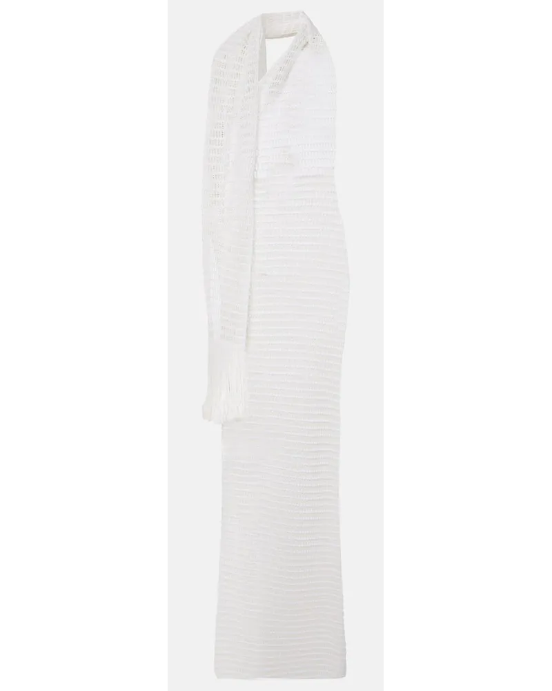 Alaïa Alaïa Abito lungo in crochet Bianco