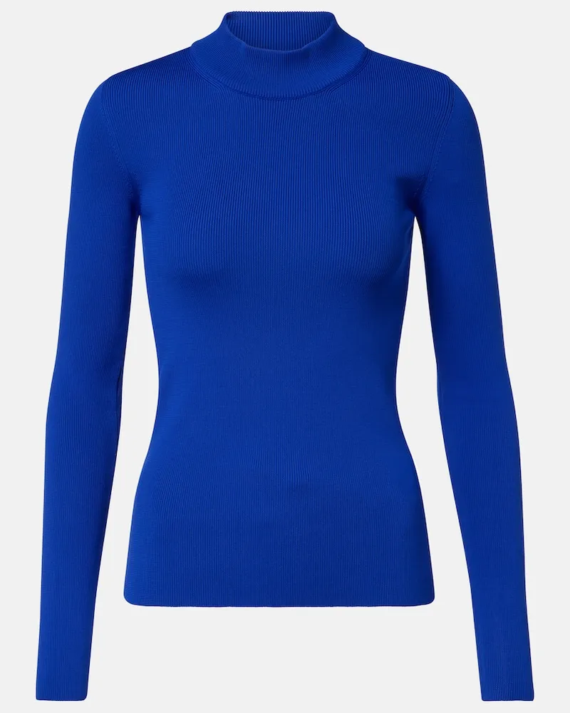 Jil Sander Pullover in maglia a coste Blu