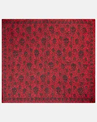 Alexander McQueen Foulard in seta con stampa Rosso