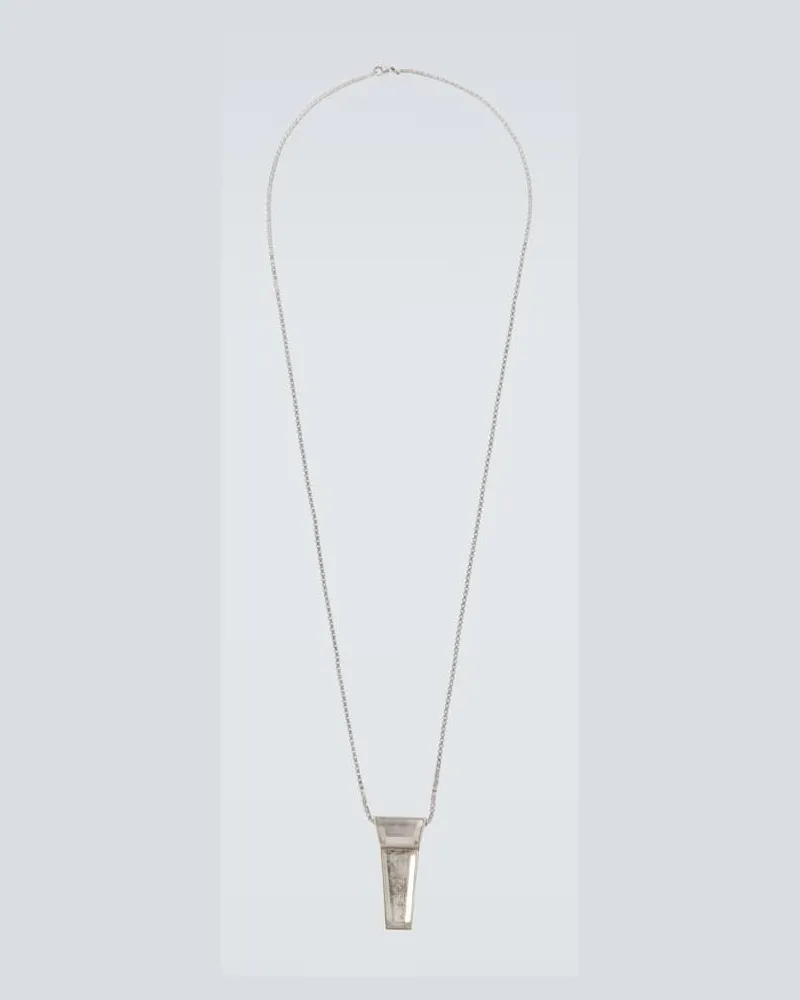 Rick Owens Collana Crystal Trunk Charm con pendente Argento