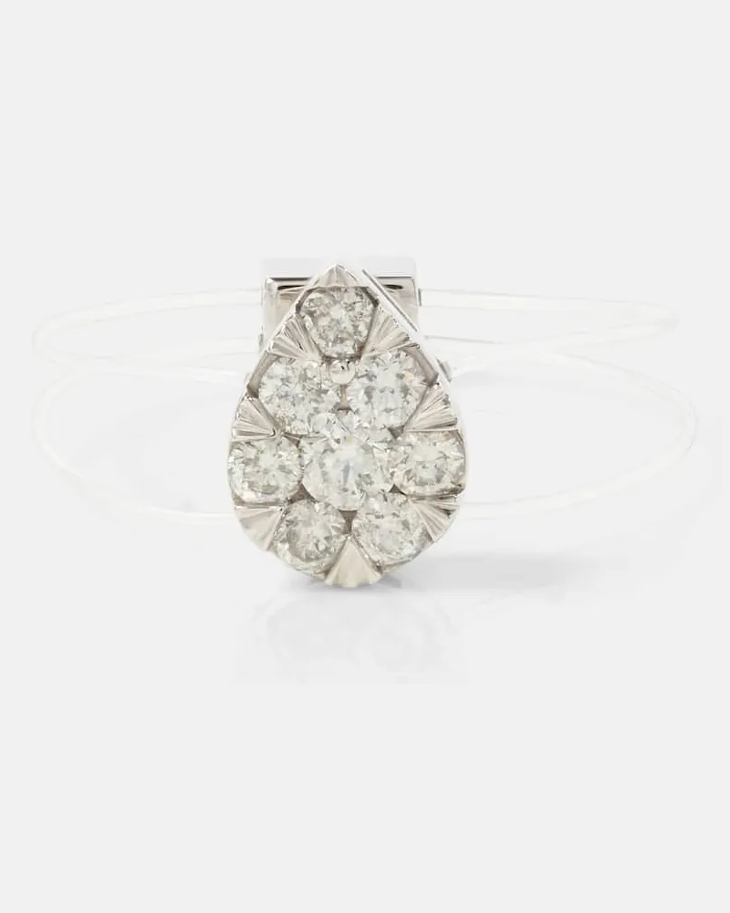 PERSEE PersÃ©e Anello Floating in oro bianco 18kt con diamanti Metallizzato
