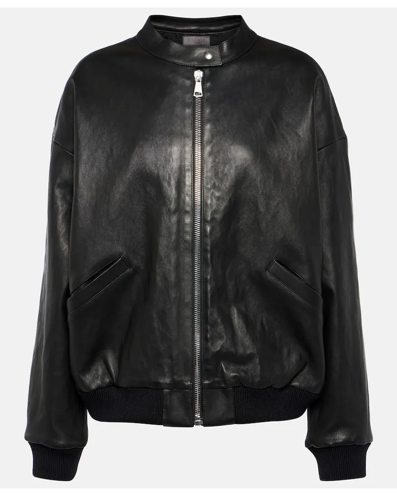 Stouls Bomber Pharrell in pelle Nero