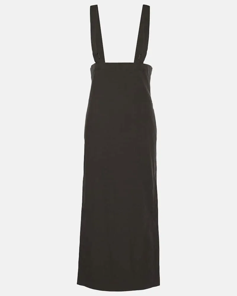 Christophe Lemaire Gonna midi in misto cotone Nero