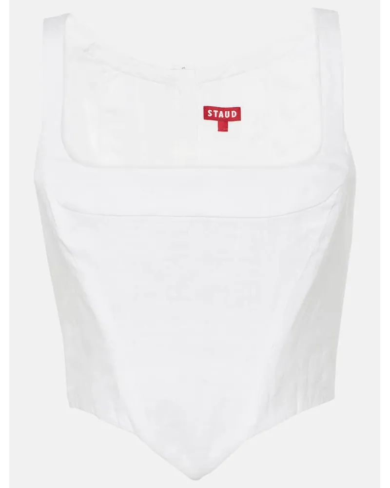 STAUD Bustier in lino Bianco