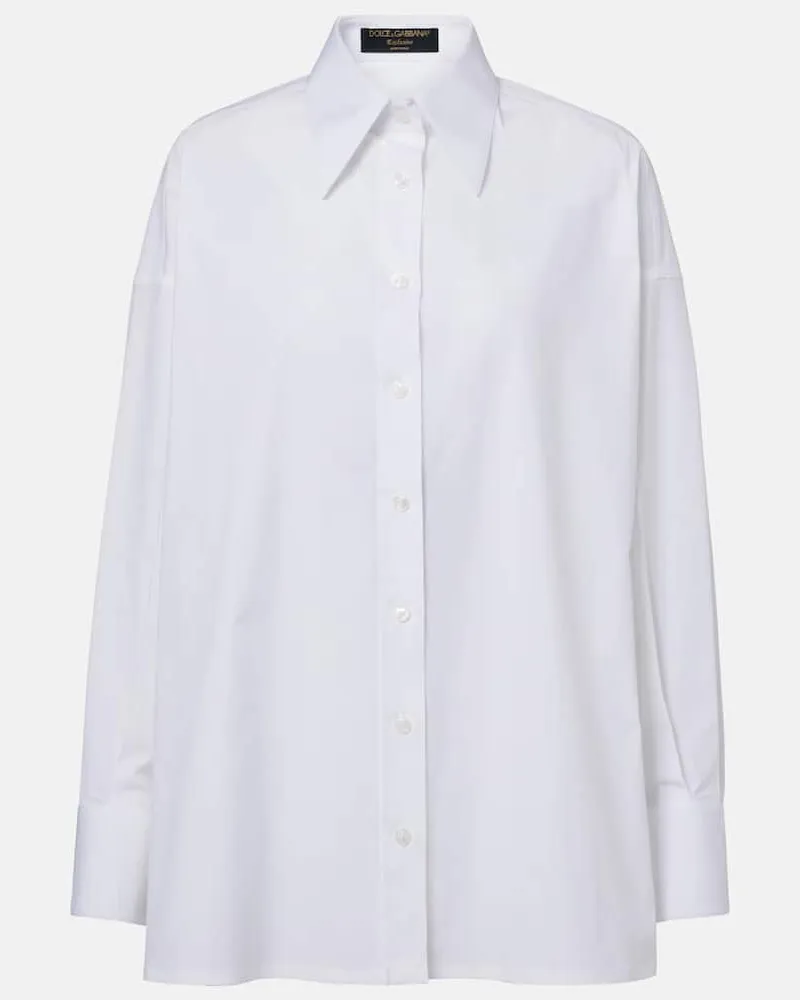 Dolce & Gabbana Camicia oversize in misto cotone Bianco