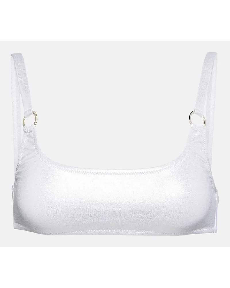 Melissa Odabash Top bikini Bari metallizzato Argento