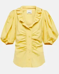 Isabel Marant Blusa Catalia in seta e cotone Giallo