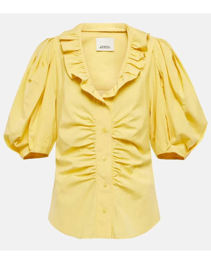 Isabel Marant Blusa Catalia in seta e cotone Giallo