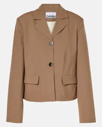 Ganni Blazer in twill Marrone