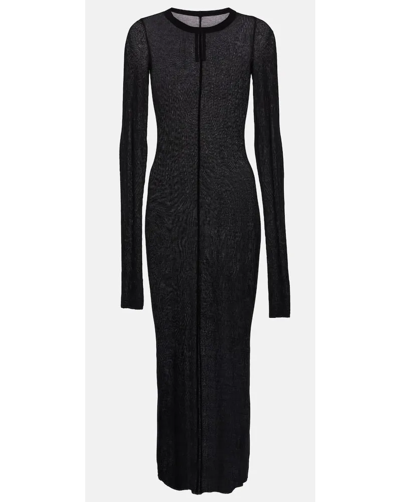 Rick Owens Abito midi in maglia Nero
