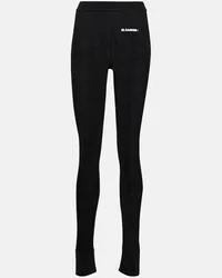 Jil Sander Leggings con logo Nero