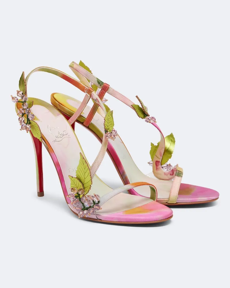 Christian Louboutin Sandali Rosa Fruit in satin Multicolore