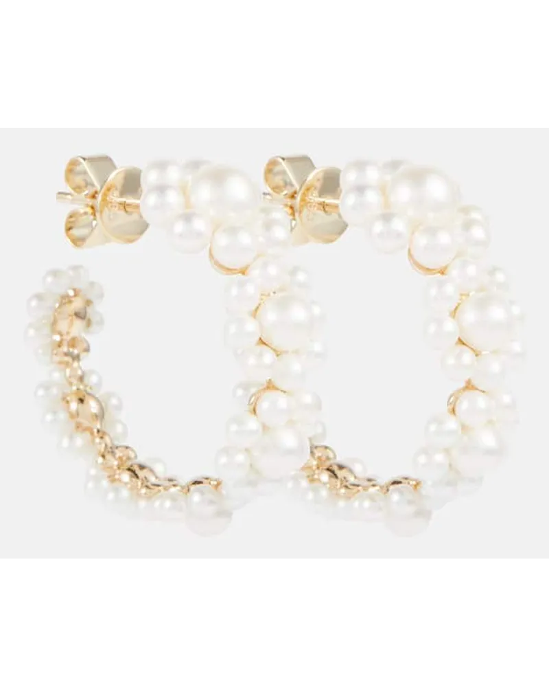 Sophie Bille Brahe Orecchini Jardin Boucle in oro 14kt con perle Multicolore