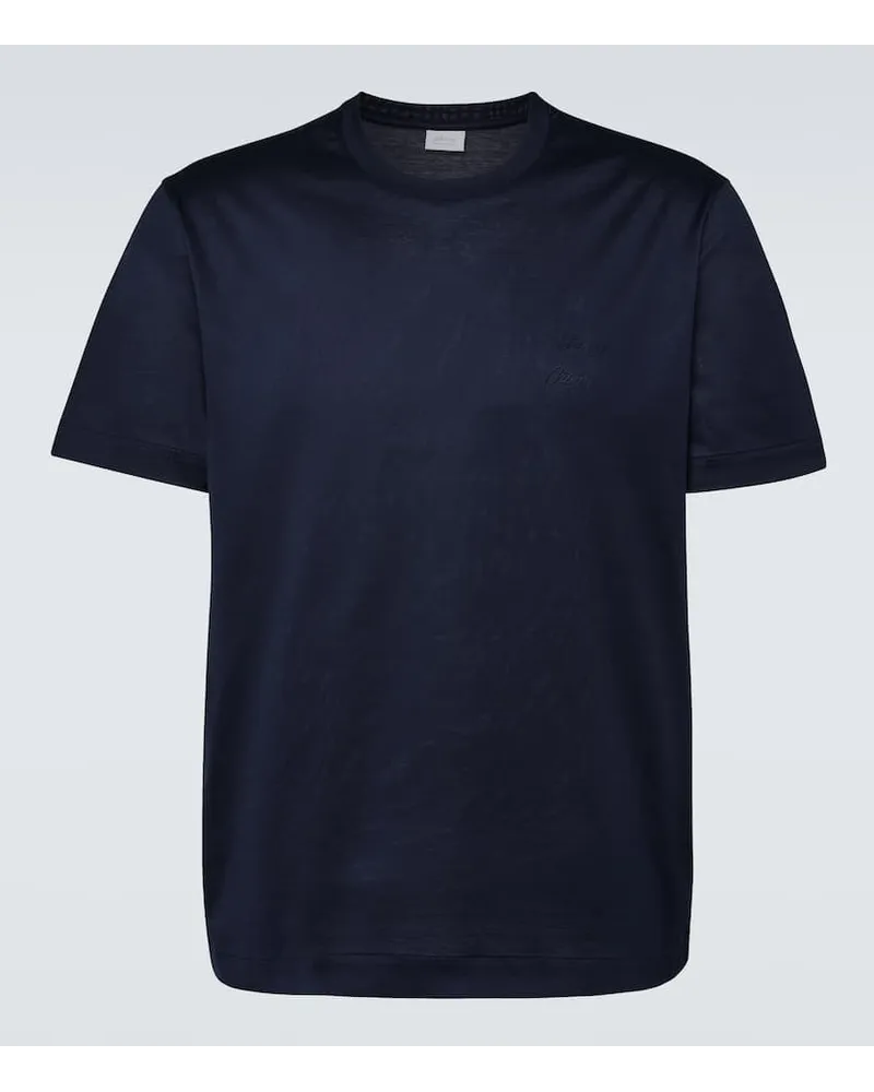 Brioni T-shirt in jersey di cotone Blu