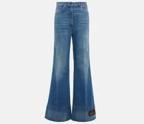 Jeans flared con ricami