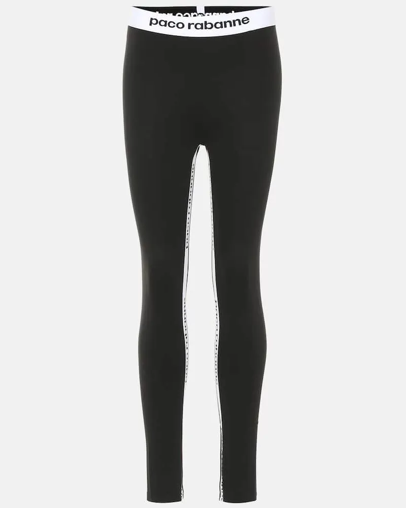 Paco Rabanne Leggings con logo Nero