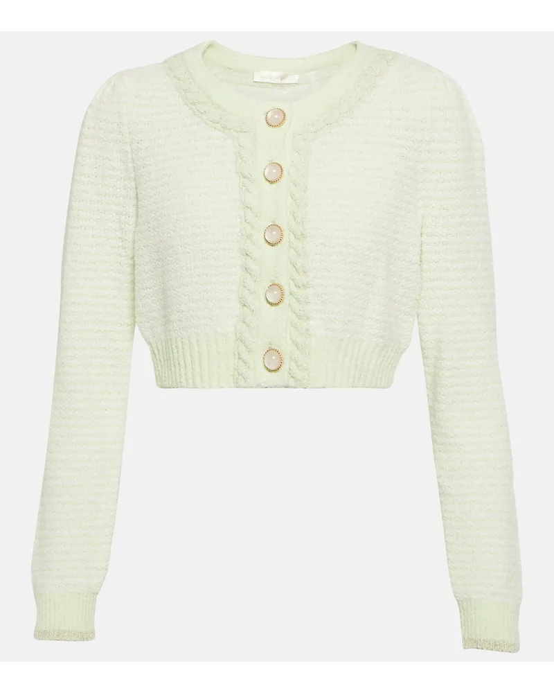 LoveShackFancy Cardigan cropped Twain Verde