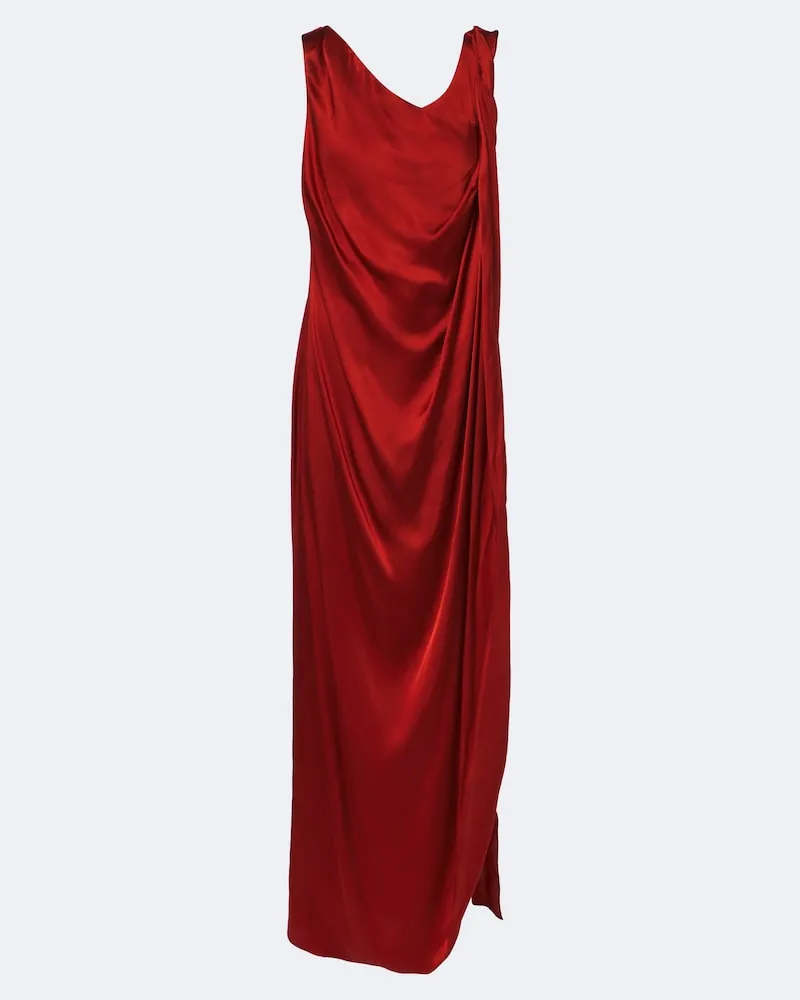 Maison Margiela Abito lungo in satin Rosso