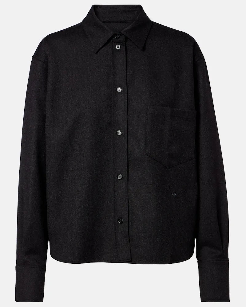 Victoria Beckham Camicia Ellys in flanella di lana Grigio