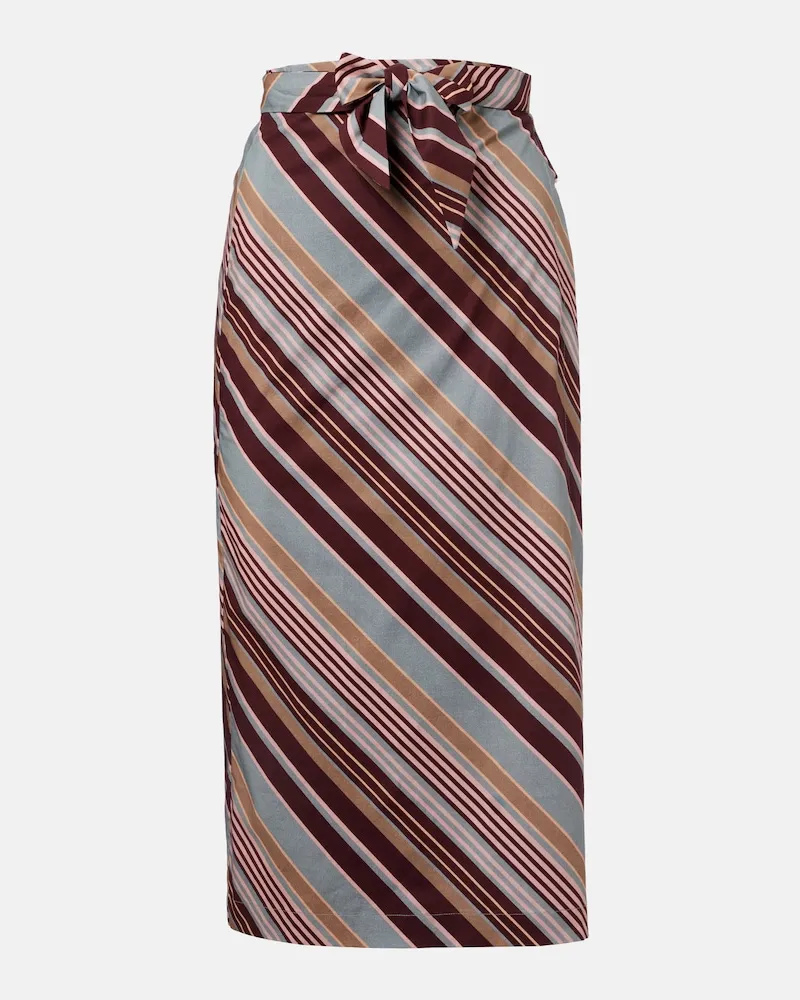 Adriana Degreas Copricostume in misto cotone a righe Multicolore