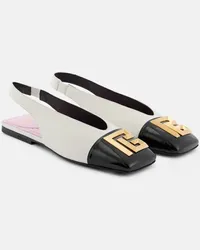 Balmain Ballerine slingback Flat Eden in pelle Bianco