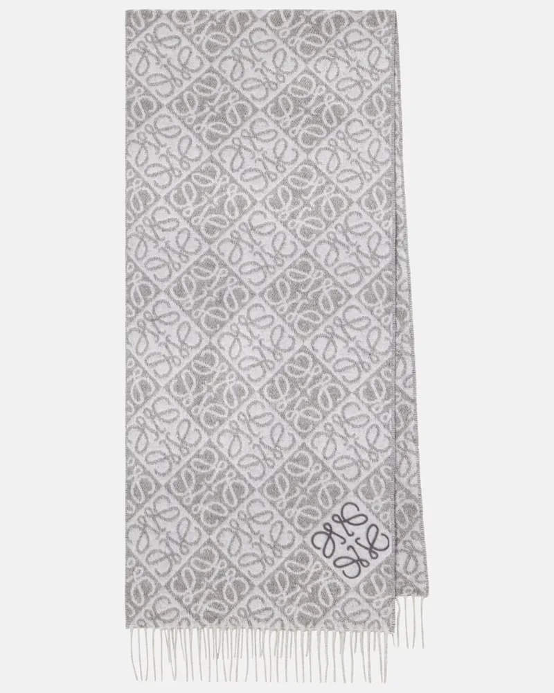 Loewe Sciarpa Anagram in lana e cashmere Grigio