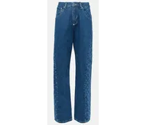 Jeans regular a vita alta con stampa All Over Moon