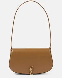 Saint Laurent Borsa a spalla Voltaire Mini in pelle Marrone