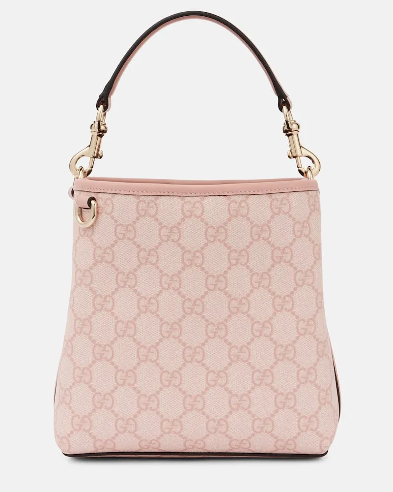 Gucci Secchiello GG Emblem Mini con pelle Rosa