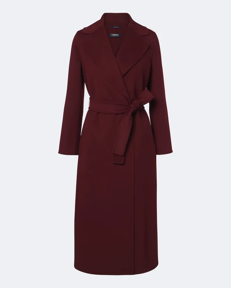Max Mara Cappotto in lana a portafoglio Borgogna