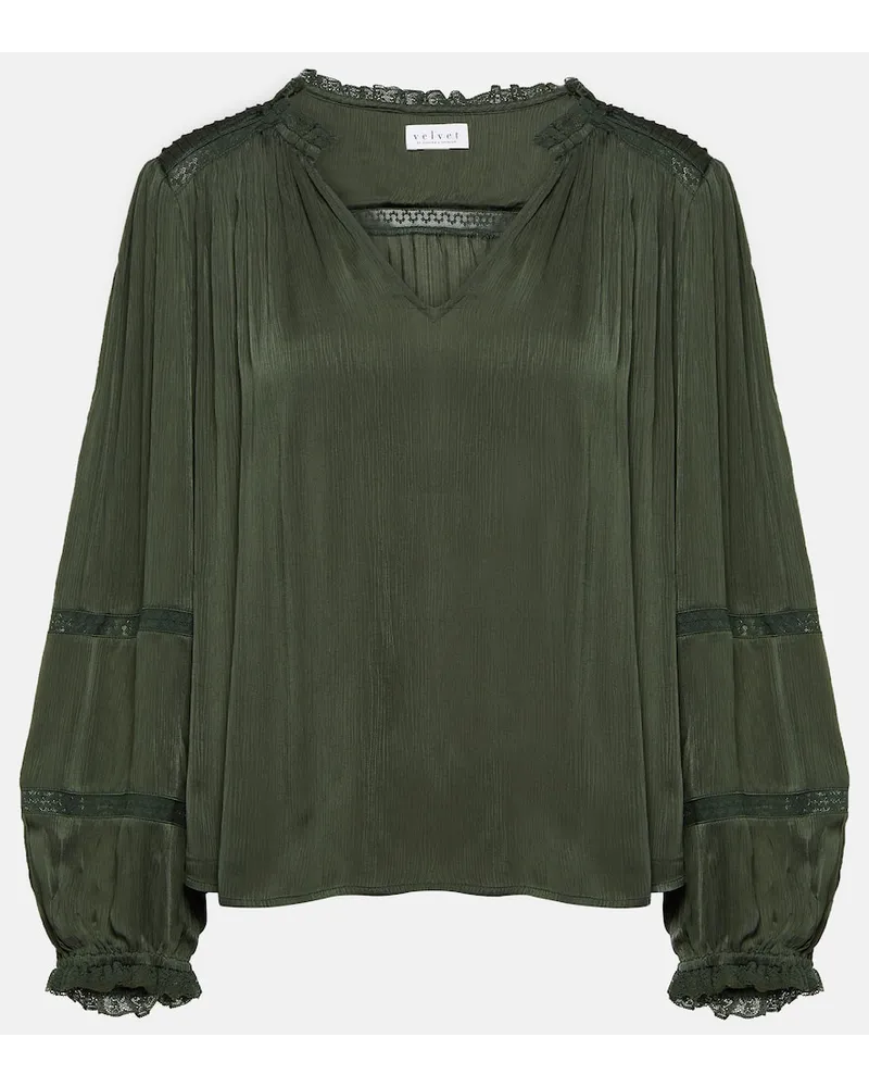 Velvet Blusa Koren con pizzo Verde