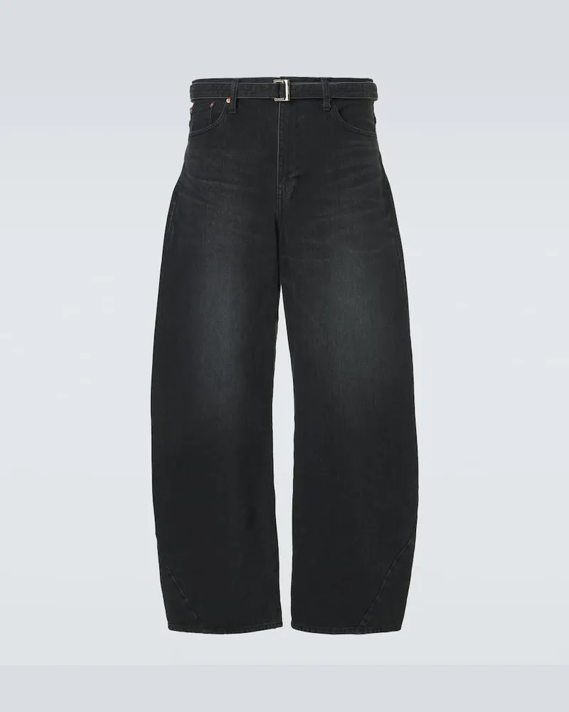 Sacai Jeans barrel con cintura Nero